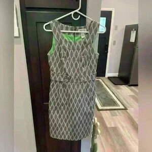 ROBBIE BEE Grey And White Dress. Lined. Size 4